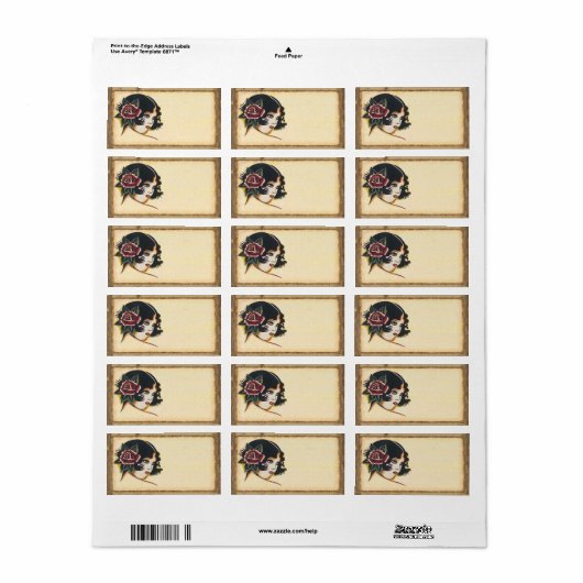 Boheemse Meisje Houten In orde gemaakt Adresetike Etiket (Full Sheet)