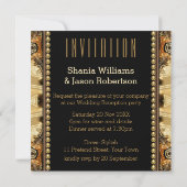 Boheemse Middeleeuwse Gouden Satijnen Trouwrecepti Kaart (Achterkant)