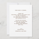 Boheemse minimalistische foto bruiloft bedankkaart (Achterkant)