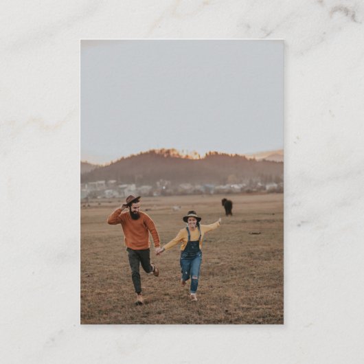 Boheemse minimalistische QR-code foto bruiloft RSV Informatiekaartje (Achterkant)