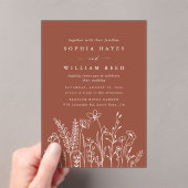Boheemse minimalistische terracotta bruiloft acryl uitnodigingen (Insitu (Draagbaar))