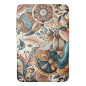 Boheemse mix van blauwgroen, magenta, paarse bloem badmat (Voorkant Verticaal)