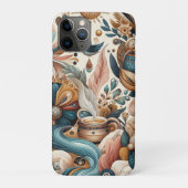 Boheemse mix van blauwgroen, magenta, paarse bloem Case-Mate iPhone case (Achterkant)