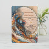 Boheemse mix van blauwgroen, magenta, paarse bloem kaart (Staand voorkant)