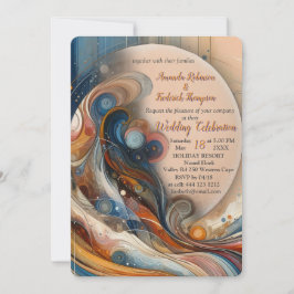 Boheemse mix van blauwgroen, magenta, paarse bloem kaart