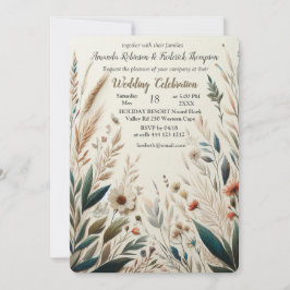 Boheemse mix van blauwgroen, magenta, paarse bloem kaart