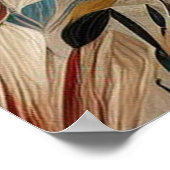 Boheemse mix van blauwgroen, magenta, paarse bloem poster (Hoek)