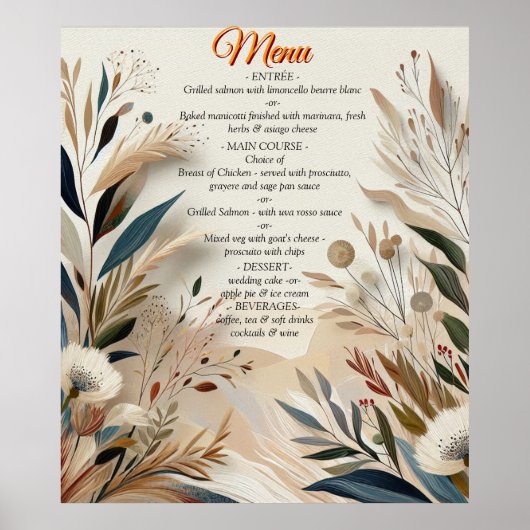 Boheemse mix van blauwgroen, magenta, paarse bloem poster (Voorkant)