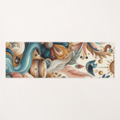 Boheemse mix van blauwgroen, magenta, paarse bloem yogamat (Voorkant (horizontaal))