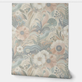 Boheemse mix van blauwgroen, magenta, paarse op cr behang