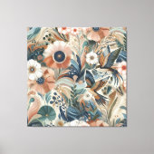 Boheemse mix van blauwgroen, magenta, paarse op cr canvas afdruk (Voorkant)