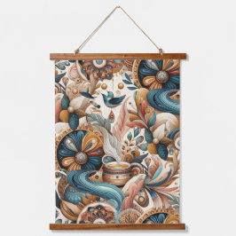 Boheemse mix van blauwgroen, magenta, paarse op cr hangend wandkleed