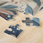 Boheemse mix van blauwgroen, magenta, paarse op cr legpuzzel (Zijkant)