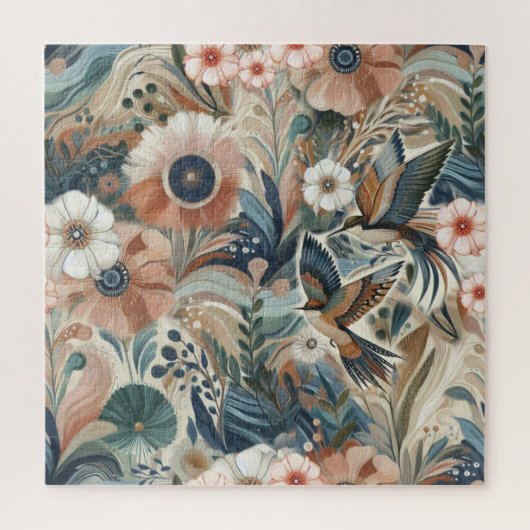 Boheemse mix van blauwgroen, magenta, paarse op cr legpuzzel (Verticaal)