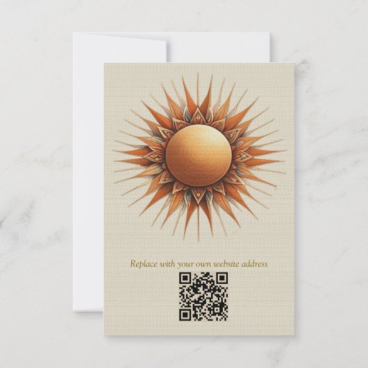 Boheemse mix van blauwgroen, magenta, paarse op cr RSVP kaartje (Achterkant)