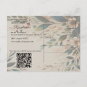 Boheemse mix van kleuren en bloementhema aankondigingskaart (Achterkant)