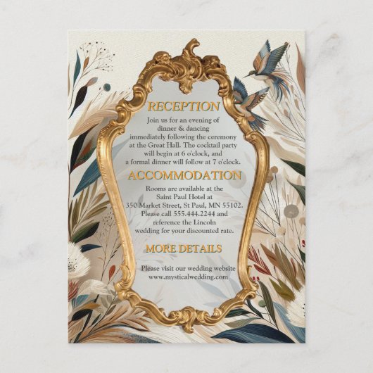 Boheemse mix van kleuren en bloementhema aankondigingskaart (Voorkant)