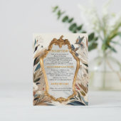 Boheemse mix van kleuren en bloementhema aankondigingskaart (Staand voorkant)