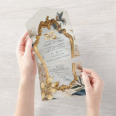 Boheemse mix van kleuren en bloementhema all in one uitnodiging (Afscheurbaar)