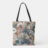 Boheemse mix van kleuren en bloementhema tote bag (Achterkant)