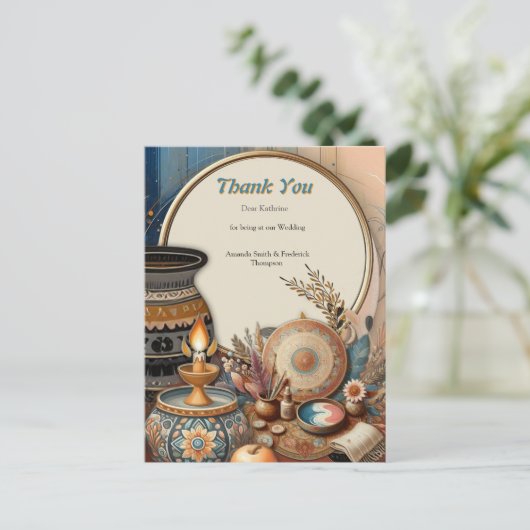 Boheemse mix van kleuren en decor thema briefkaart (Staand voorkant)