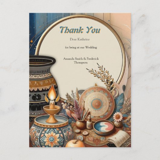 Boheemse mix van kleuren en decor thema briefkaart (Voorkant)