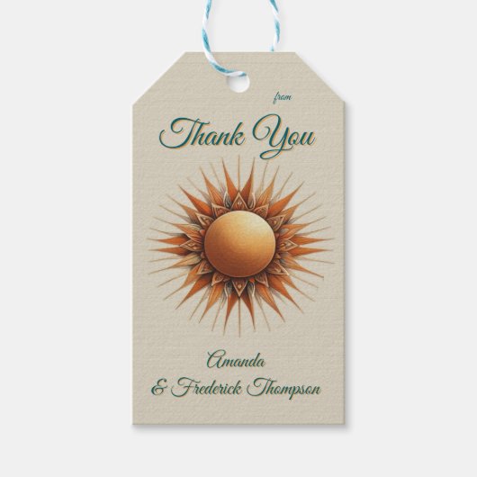 Boheemse mix van kleuren en decor thema cadeaulabel (Voorkant)