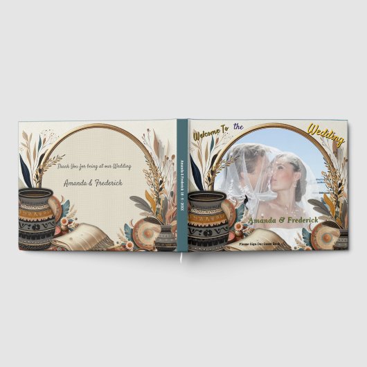 Boheemse mix van kleuren en decor thema gastenboek (Volledig)