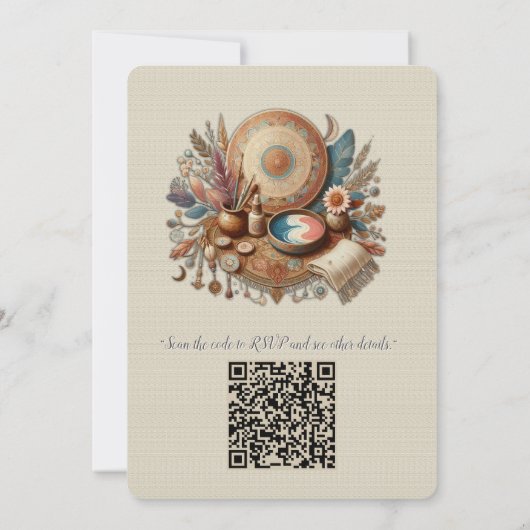 Boheemse mix van kleuren en decor thema kaart (Achterkant)