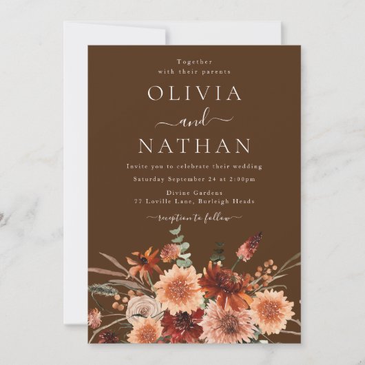 Boheemse moderne bruiloft kaart (Voorkant)