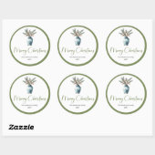 Boheemse moderne kerstboeket watercolor label (Vel)