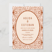 Boheemse moderne tribale patroon bruiloft uitnodig kaart (Voorkant)