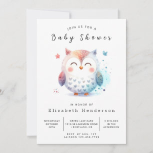 Boheemse moderne uil Baby shower Kaart