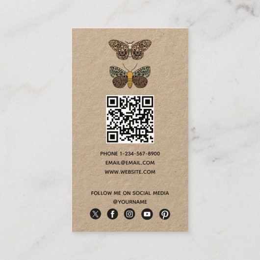 Boheemse mot Wildflowers Esthetician Beauty Salon Visitekaartje (Achterkant)