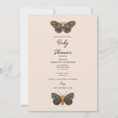 Boheemse Moth Wildflowers Baby shower Kaart (Voorkant)