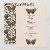 Boheemse Moth Wildflowers Baby shower Kaart (Voorkant / Achterkant)