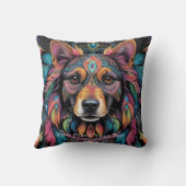 Boheemse Mozaïek Majesteit: de geschilderde hond Kussen (Achterkant)