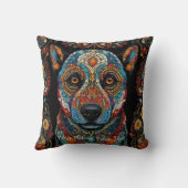 Boheemse Mozaïek Majesteit: de geschilderde hond Kussen (Achterkant)