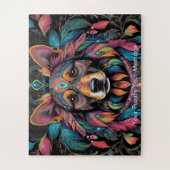 Boheemse Mozaïek Majesteit de geschilderde hond Legpuzzel (Verticaal)