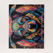 Boheemse Mozaïek Majesteit de geschilderde hond Legpuzzel (Verticaal)