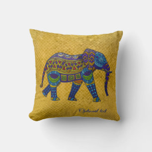 Boheemse Mozaïek Olifant Goud Folie Kussen