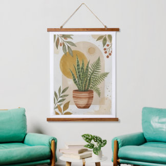 Boheemse muurschildering "Planten en de warmte van Hangend Wandkleed
