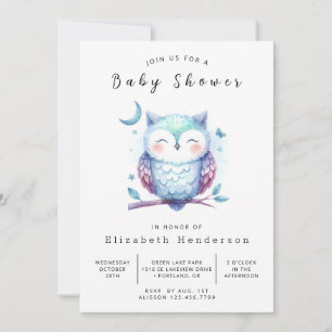 Boheemse Natuur Uil Baby Shower Kaart