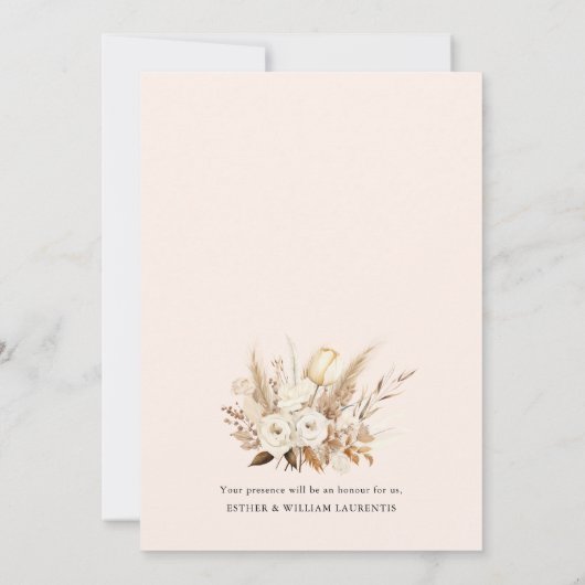 Boheemse Neutrale Pampas Grass doop doop doop Kaart (Achterkant)