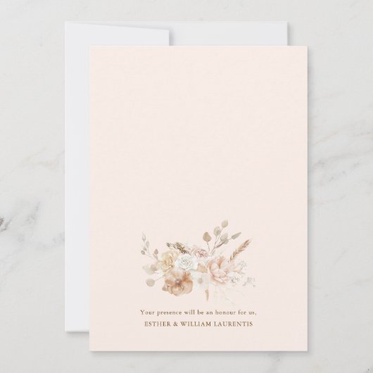 Boheemse Neutrale Pampas Grass doop doop doop Kaart (Achterkant)