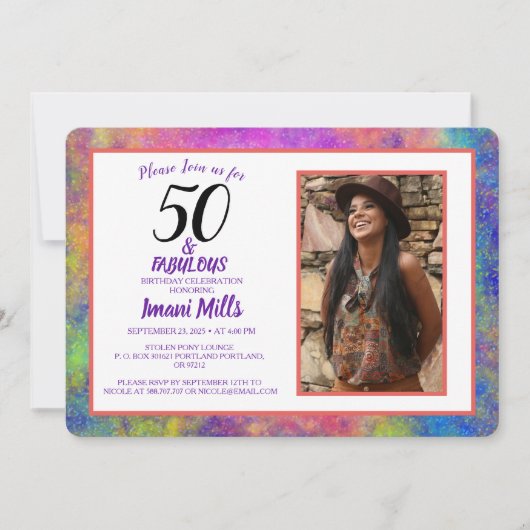 Boheemse nevel Art 50 en fantastische verjaardag Kaart (Voorkant)