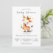 Boheemse online Giraffe Baby shower Kaart (Staand voorkant)