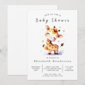 Boheemse online Giraffe Baby shower Kaart (Voorkant / Achterkant)