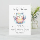 Boheemse Online Uil Baby Shower Kaart (Staand voorkant)