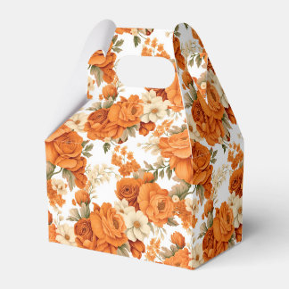 Boheemse oranje bloemen bedankdoosjes